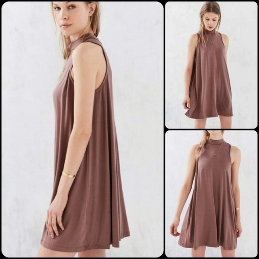 Silence + Noise Mock-Neck Mini Swing Dress